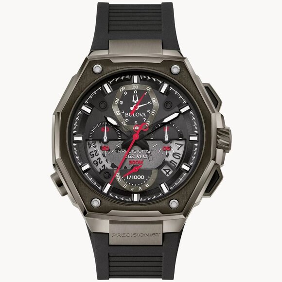Bulova Men's Series X Chronograph Quartz Black Watch 45MM 98B358 - Picture 1 of 4